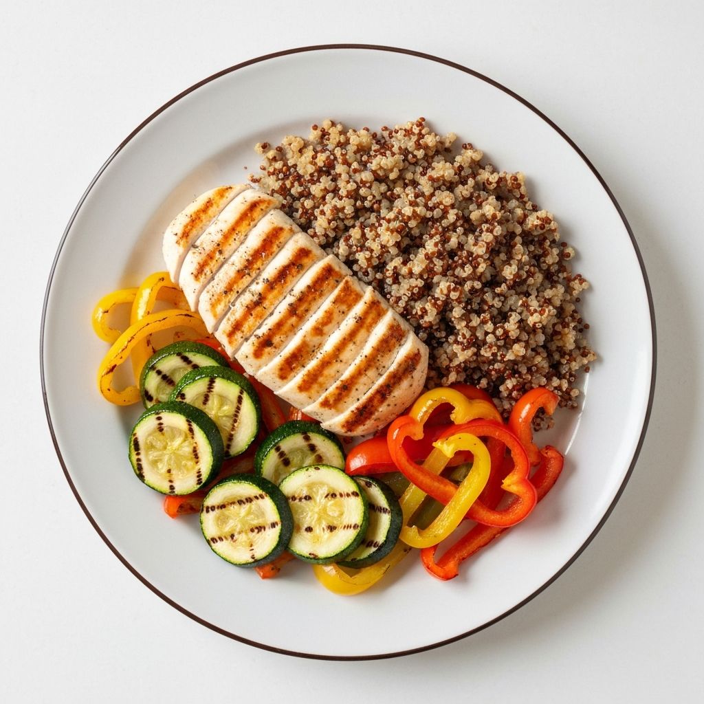 Balanced meal with appropriate portions